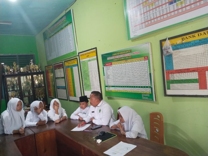 Waka Kesiswaan Lakukan Pendisiplinan Peserta Didik, Kepala MIN 1 Bungo Tegaskan Pentingnya Kepatuhan Aturan