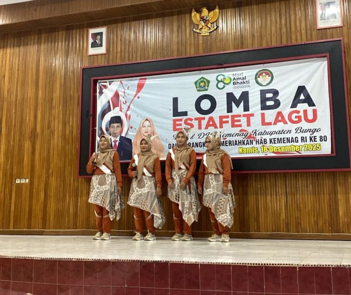 Guncang Panggung HAB Kemenag, The Golden Voice MIN 1 Bungo Tampil Memukau dalam Lomba Sambung Lagu
