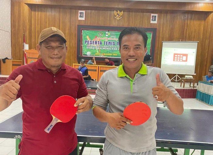 Kepala MIN 1 Bungo Raih Juara 3 Tenis Meja pada Peringatan HAB Kabupaten Bungo